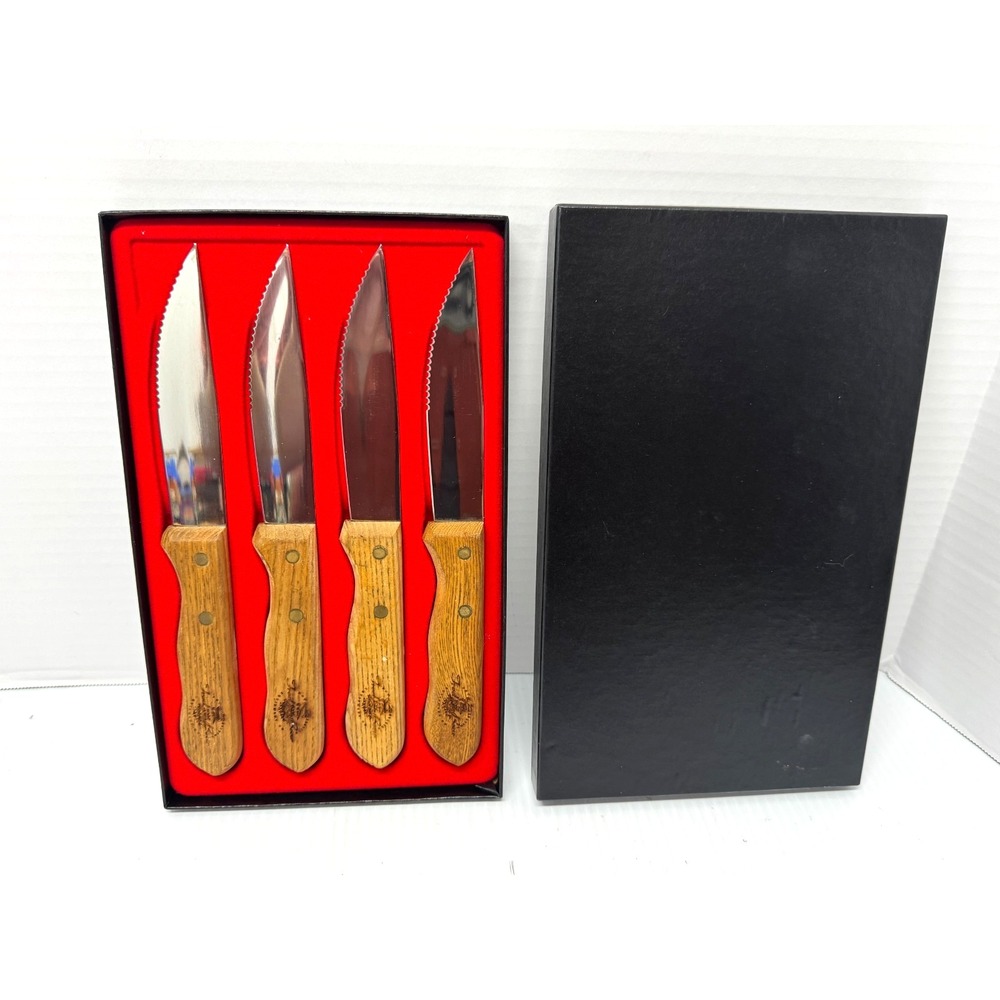 Fred Bear Bow Hunting Equipment Co 4 pc. Steak Knife Set RARE
